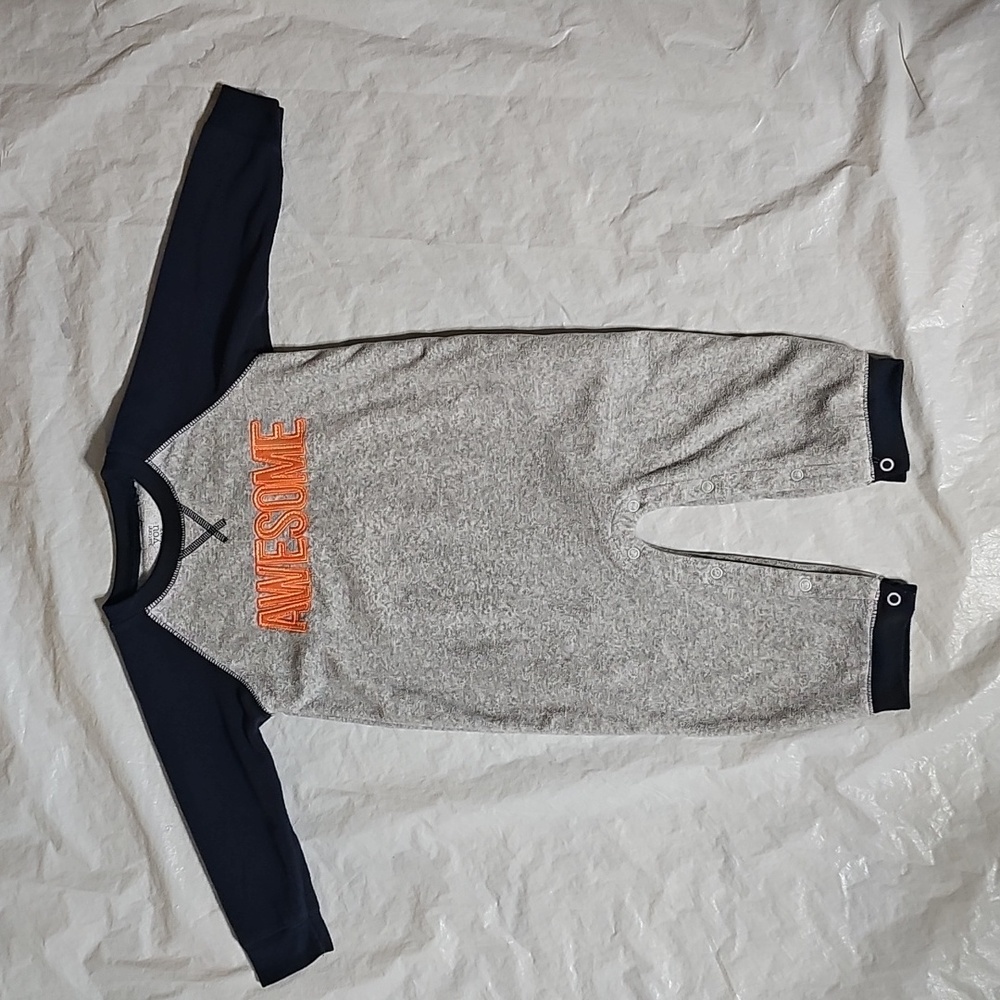 just one you 18 Months Gray Long Sleeve AWESOME Romper Used